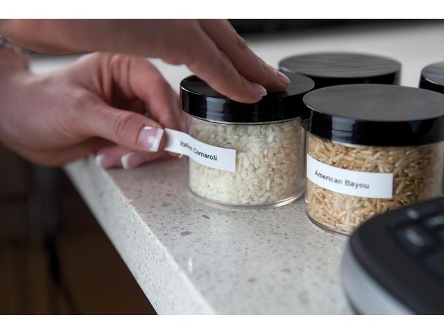 Tape LetraTAG plast 12mm svart på vit